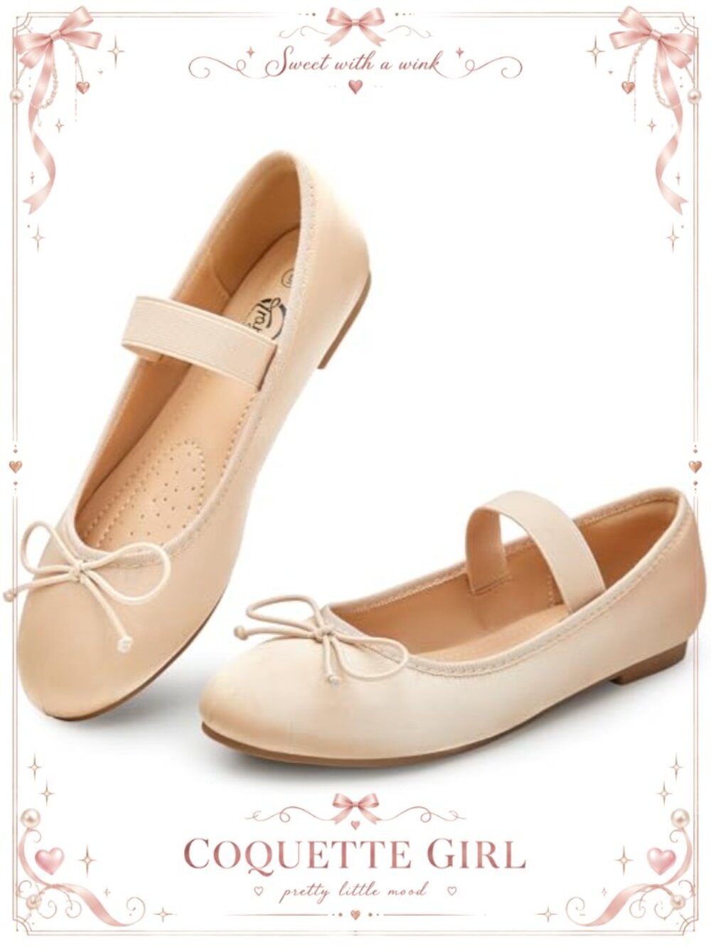 Silk Satin Mary Jane Ballet Flats Bow Accent Elastic Strap
